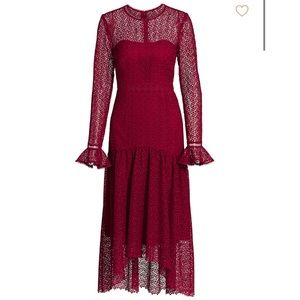 Gorgeous Lace Long Sleeve Midi Dress